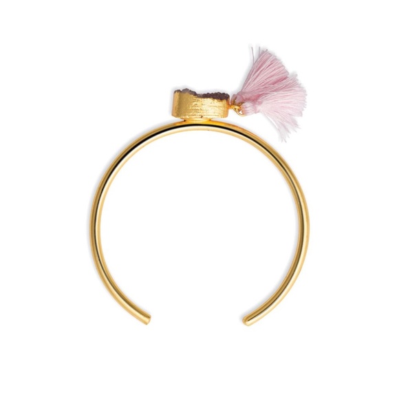 NWT Druzy Stone PURPLE TASSEL BRACELET - Picture 3 of 3